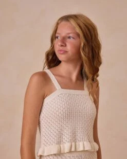 Teen Crochet Tank Set In Ivory -LITTLE Baby Gear little rylee cru teen crochet tank set in ivory 1155571316