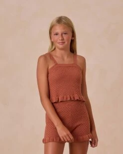Teen Crochet Tank Set In Poppy