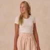 Teen Pointelle Tee In Ivory -LITTLE Baby Gear little rylee cru teen pointelle tee in ivory 1155573359