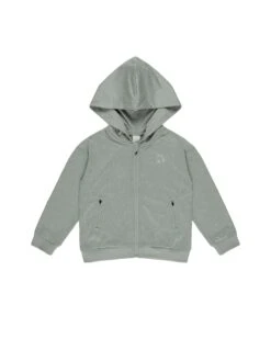 Zip-up Tech Hoodie In Heathered Eucalyptus