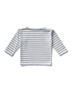 Boxy Tee In Stripe, Sky