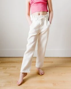 Brocus Pant In Off-white -LITTLE Baby Gear little sunchild brocus pant in off white 40766407967012