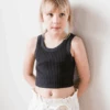 Cruz Cropped Tank In Carbone -LITTLE Baby Gear little sunchild cruz cropped tank in carbone 40766426120484
