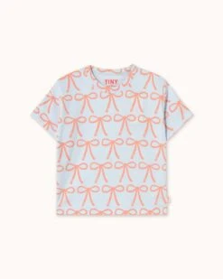 Bows Tee In Pastel Blue