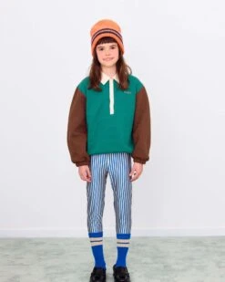 Color Block Polo Sleeve Tee In Green -LITTLE Baby Gear little tiny cottons color block polo sleeve tee in green 1182119279