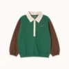Color Block Polo Sleeve Tee In Green -LITTLE Baby Gear little tiny cottons color block polo sleeve tee in green 1182119283