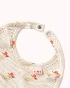 Ducks Bib In Off-white -LITTLE Baby Gear little tiny cottons ducks bib in off white o s 1155573114