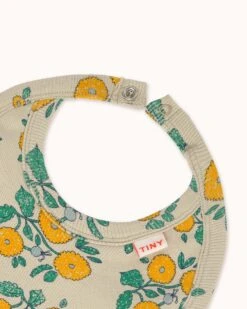 Flowers Bib In Dark Vanilla -LITTLE Baby Gear little tiny cottons flowers bib in dark vanilla o s 1155572963