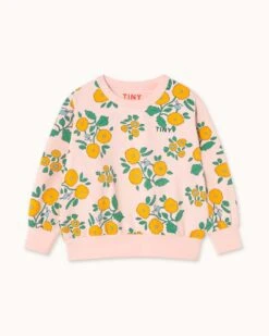Flowers Sweatshirt In Pastel Pink