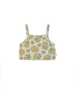 Flowers Top In Dark Vanilla