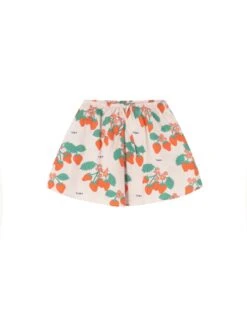 Strawberries Skirt In Pastel Pink