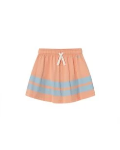 Stripes Logo Skirt In Papaya