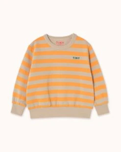 Stripes Sweatshirt In Orange/dark Vanilla