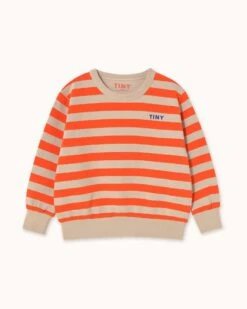 Stripes Sweatshirt In Summer Red/dark Vanilla