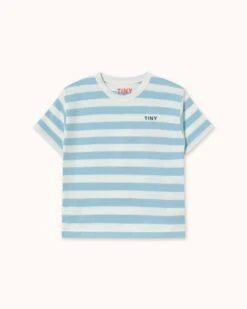 Stripes Tee In Dusty Blue/off-white
