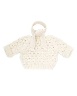 Bear Bubble Sweater + Scarf In Natural