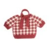 Bear Check Sweater + Scarf In Burgundy