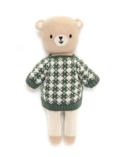 Bear With Check Sweater In Green
