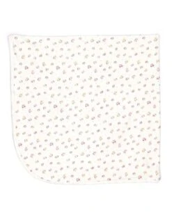 Pointelle Blanket In Natural Flowers