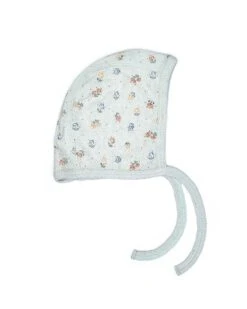 Pointelle Bonnet In Light Blue Flowers