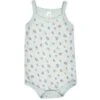 Pointelle Tank Onesie In Light Blue Flowers