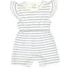 Ruffle Romper In Blue Heaven Stripes