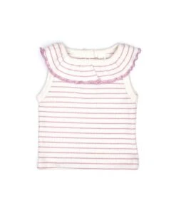 Ruffle Top In Fragrant Lilac Stripes