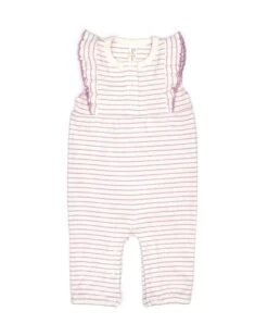 Sophie Romper In Fragrant Lilac Stripes