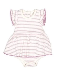 Valeria Romper In Fragrant Lilac Stripes