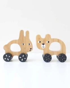 Bear Wooden Push Toy -LITTLE Baby Gear little wee gallery bear wooden push toy 42237109928228