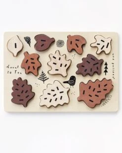 Count To 10 Leaves Wooden Tray Puzzle