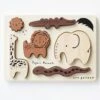 Safari Animals Wooden Tray Puzzle -LITTLE Baby Gear little wee gallery safair animals wooden tray puzzle 40580030693668